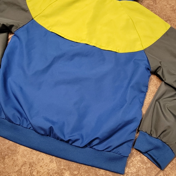 Nike Boys 4/XS Hooded Windbreaker Jacket Blue and Green Colorblock - Picture 9 of 9